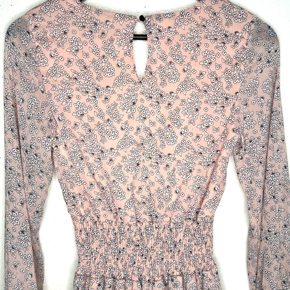 LULUS Room To Bloom Light Pink Floral Print Long Sleeve Mini Dress Size XS - Picture 8 of 12